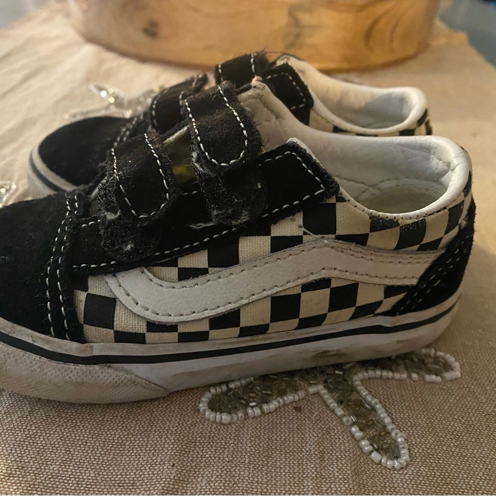 ❤️ Vans Toddler Size 7 Velcro Checkered